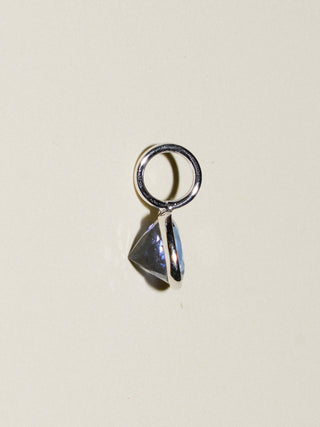 Mardi Gras Tanzanite Cushion Cut Charm in White 14k Gold