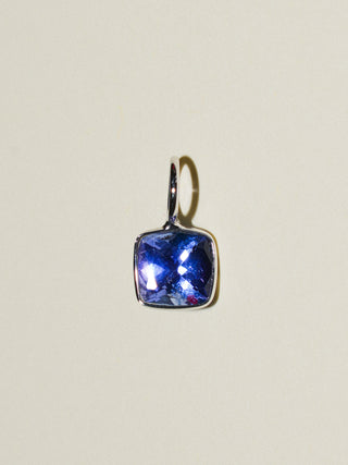 Very Berry Tanzanite Cushion Cut Charm in White 14k Gold