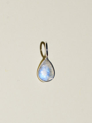 Ursa Moonstone Teardrop Cut Charm in White 14k Gold