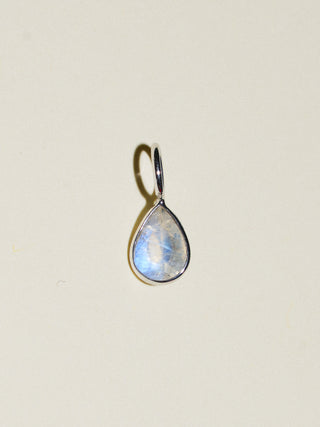 Ursa Moonstone Teardrop Cut Charm in White 14k Gold