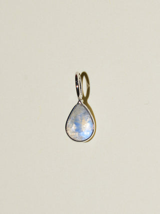 Ursa Moonstone Teardrop Cut Charm in White 14k Gold