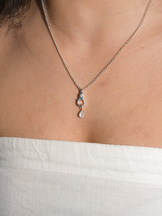 Ursa Moonstone Teardrop Cut Charm in White 14k Gold