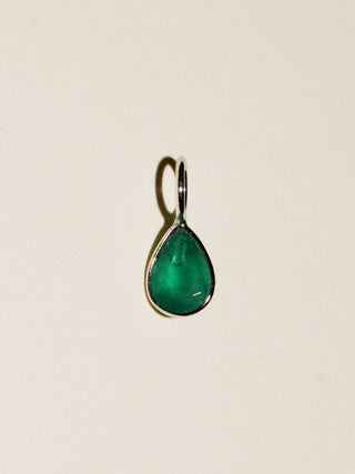 Wizarding Emerald Pear Cut Charm in 14k White Gold