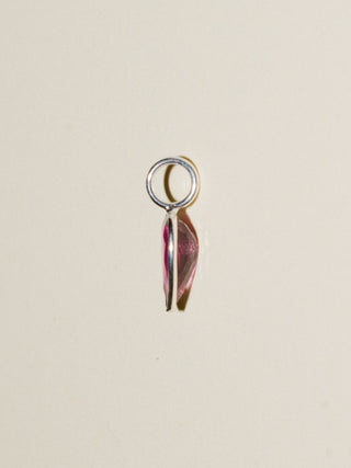 Love Dagger Pink Tourmaline Inverted Pear Cut Charm in Sterling Silver