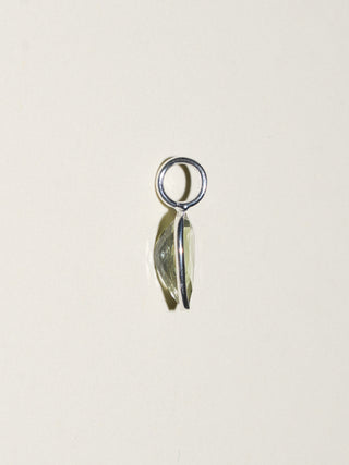 Balmy Green Tourmaline Inverted Pear Cut Charm in Sterling Silver