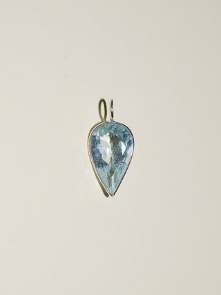 Whaler's Wharf Aquamarine Inverted Pear Cut Charm in Sterling Silver