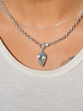 Whaler's Wharf Aquamarine Inverted Pear Cut Charm in Sterling Silver