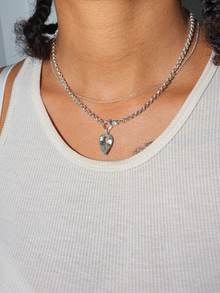 Whaler's Wharf Aquamarine Inverted Pear Cut Charm in Sterling Silver