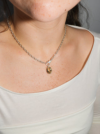 I Beach Heliodor Oval Cut Charm in Sterling Silver