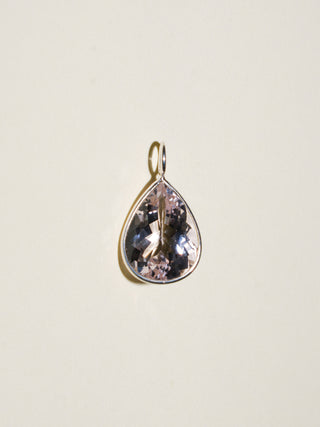 Birdy Pink Beryl Pear Cut Charm in Sterling Silver