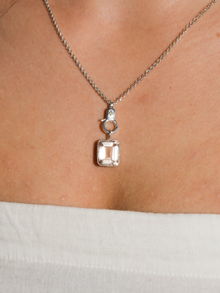 Nana Bread Heliodor Emerald Cut Charm in Sterling Silver