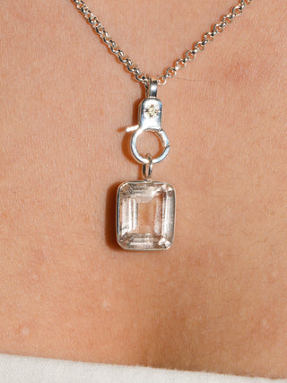 Nana Bread Heliodor Emerald Cut Charm in Sterling Silver