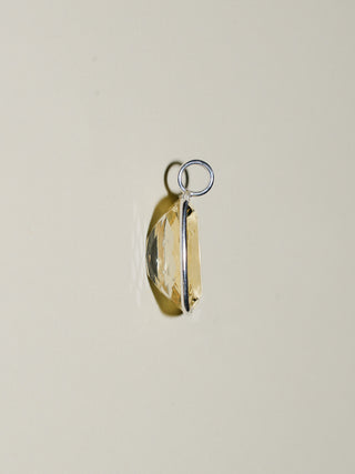 Beachgrass Yellow Heliodor Cushion Cut Charm in Sterling Silver