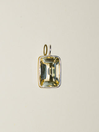 Arizona Man Heliodor Emerald Cut Charm in Sterling Silver