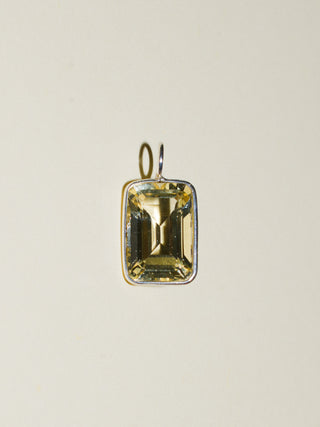 Arizona Man Heliodor Emerald Cut Charm in Sterling Silver