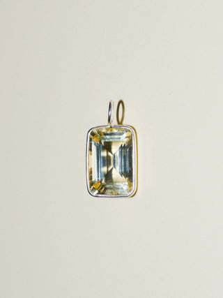 Arizona Man Heliodor Emerald Cut Charm in Sterling Silver