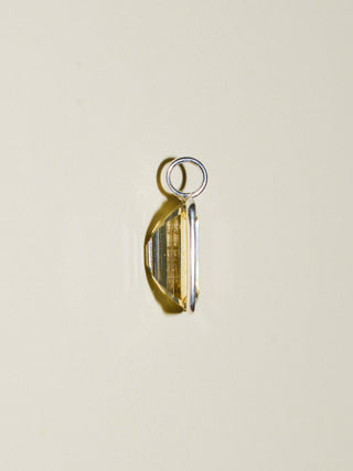 Arizona Man Heliodor Emerald Cut Charm in Sterling Silver