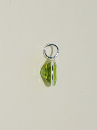 Popular Peridot Round Cut Charm in Sterling Silver