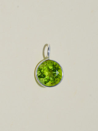 Popular Peridot Round Cut Charm in Sterling Silver