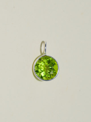 Popular Peridot Round Cut Charm in Sterling Silver