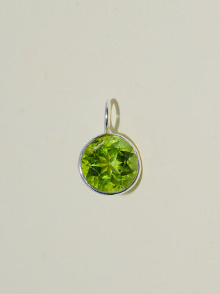 Popular Peridot Round Cut Charm in Sterling Silver