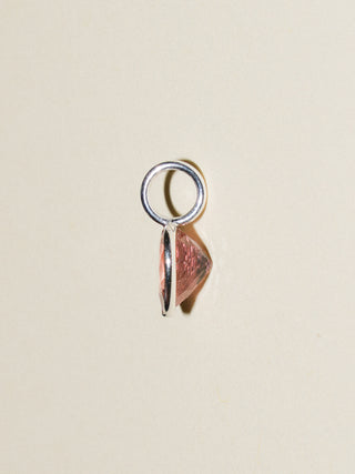 Beating Pink Tourmaline Heart Cut Charm in Sterling Silver