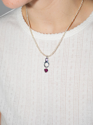 Xoxo Pink Tourmaline Heart Cut Charm in Sterling Silver