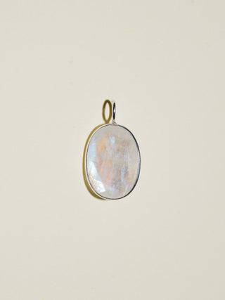Night Sky Moonstone Oval Cut Charm in Sterling Silver