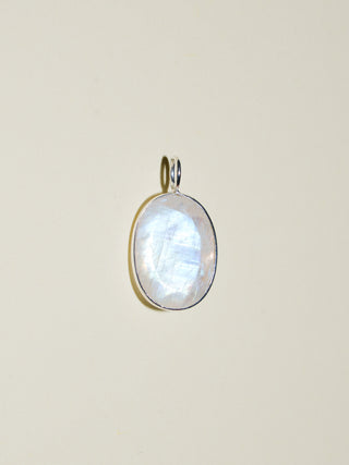 Night Sky Moonstone Oval Cut Charm in Sterling Silver