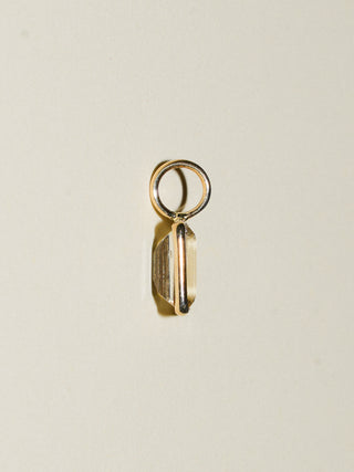 Sheered Scapolite Emerald Cut Charm in Yellow 14k Gold