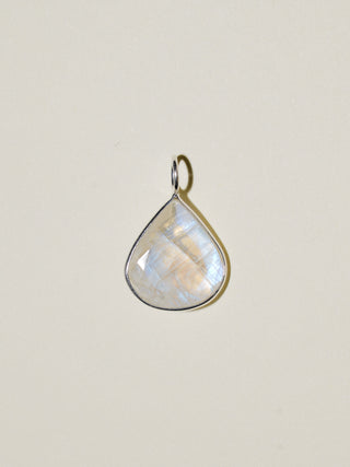 Ethereal Moonstone Pear Cut Charm in Sterling Silver