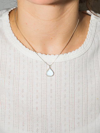 Ethereal Moonstone Pear Cut Charm in Sterling Silver