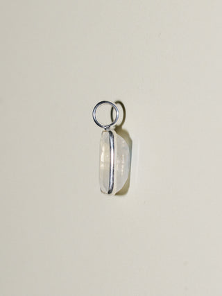 Fishscale Moonstone Emerald Cut Charm in Sterling Silver
