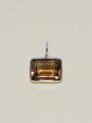 Cafecito Imperial Brown Topaz East West Emerald Cut Charm in Sterling Silver