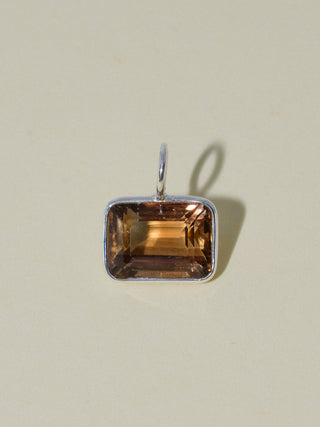 Cafecito Imperial Brown Topaz East West Emerald Cut Charm in Sterling Silver