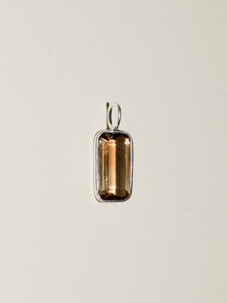 Woody Imperial Topaz Emerald Cut Charm in Sterling Silver