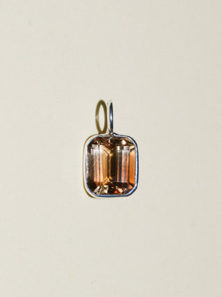 Rocky Road Imperial Topaz Emerald Cut Charm in Sterling Silver