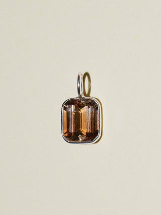 Rocky Road Imperial Topaz Emerald Cut Charm in Sterling Silver