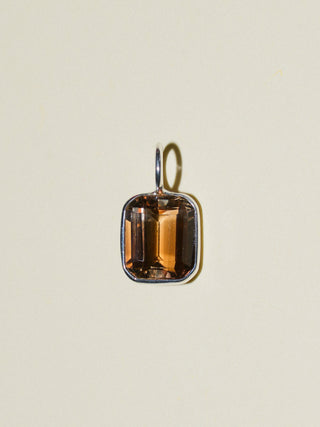 Rocky Road Imperial Topaz Emerald Cut Charm in Sterling Silver