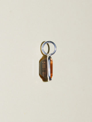 Rocky Road Imperial Topaz Emerald Cut Charm in Sterling Silver