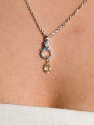 lil' squeeze Lemon Quartz Oval Cut Charm in Sterling Silver