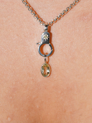 lil' squeeze Lemon Quartz Oval Cut Charm in Sterling Silver