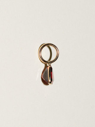 Lux Garnet Trillion Cut Charm in Yellow 14k Gold