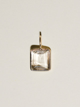 Duvet Scapolite Square Cut Charm in 14k Yellow Gold