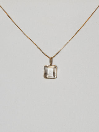 Duvet Scapolite Square Cut Charm in 14k Yellow Gold