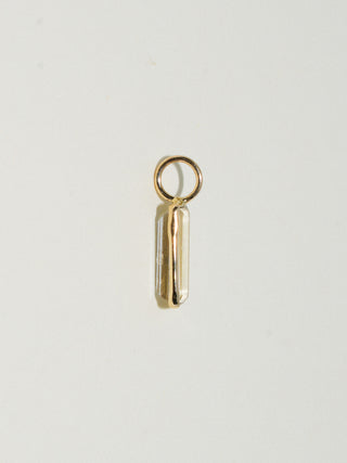 Scale Scapolite Baguette Cut Charm in Yellow 14k Gold