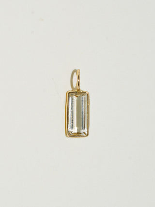 Scale Scapolite Baguette Cut Charm in Yellow 14k Gold