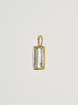 Scale Scapolite Baguette Cut Charm in Yellow 14k Gold