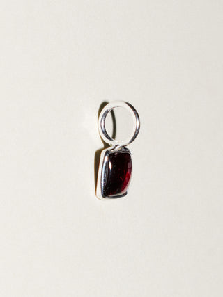 Magnetic Garnet Square Cabochon Charm in Sterling Silver