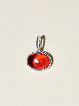 Regal Garnet East West Oval Cabochon in Sterling Silver